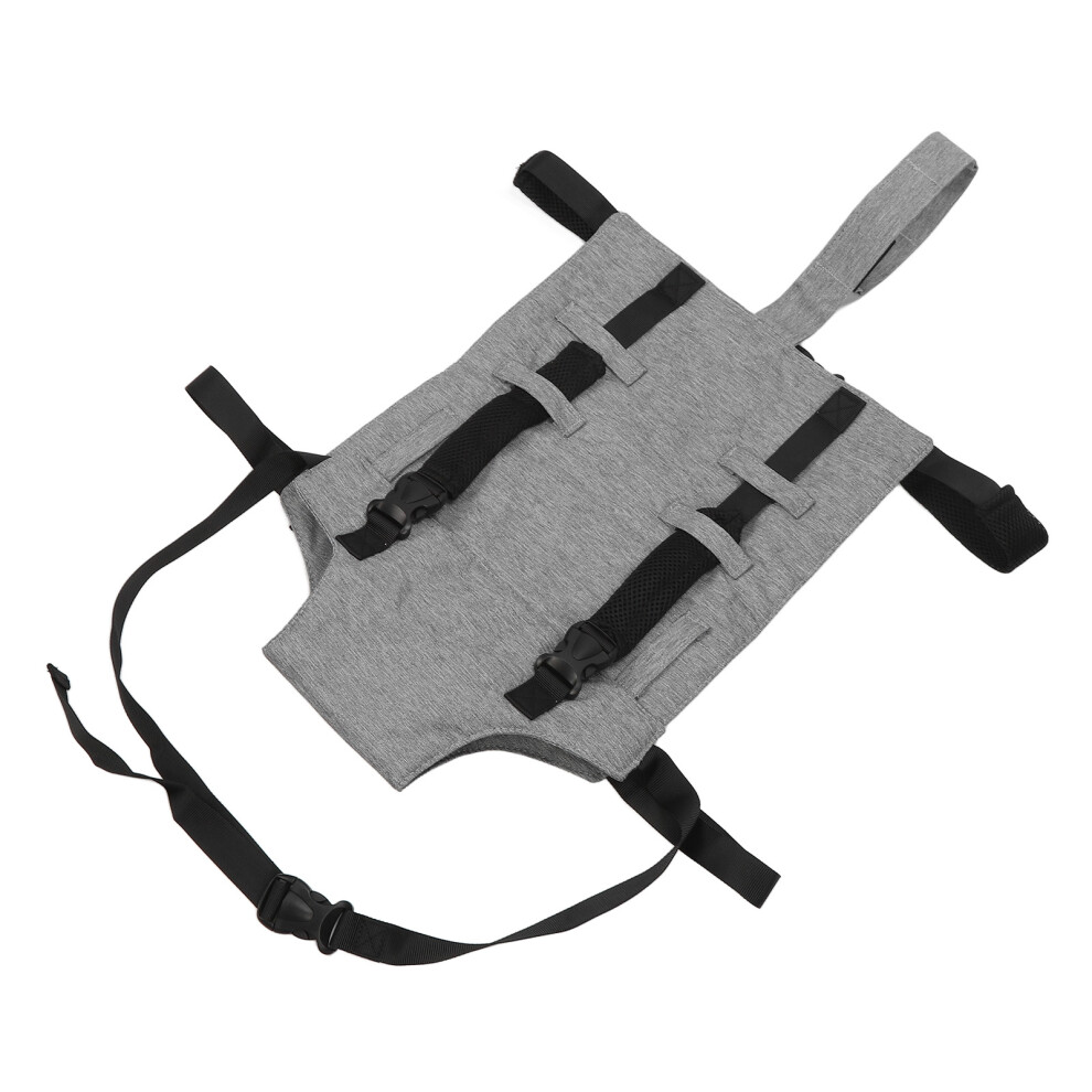 Baby Portable High Chair Travel Harness Seat Gray, Adjustable Nylon Toddler Feeding Safety