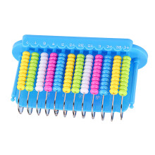 Abaco per calcolo aritmetico, telaio con 12 file, 5 colori