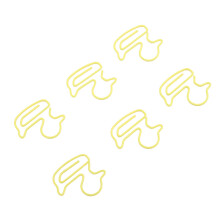 100pcs Yellow Duck-Shaped Metal Paper Clips with Storage Box for Office & School