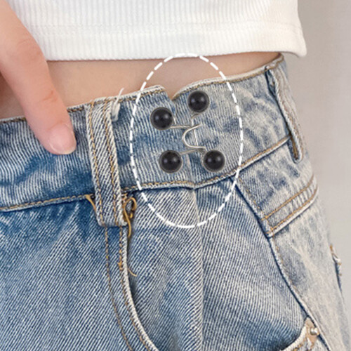 Bottoni per stringere la vita dei pantaloni - lega nera perlata 2