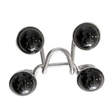 Bouton de serrage de la taille pour pantalon en alliage - Perle noire