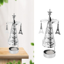 Weihnachtsbaum-Karussell drehender Kerzenhalter Edelstahl Drehbarer Baumperlenhalter für Zuhause Feiertagsdekoration Stil 1