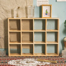 12-Gitter Action-Figur Holzaufbewahrungsregal Figuren Holz Schattenbox Regal Organizer für Schlafzimmer Wohnzimmer Arbeitszimmer ohne Rückp