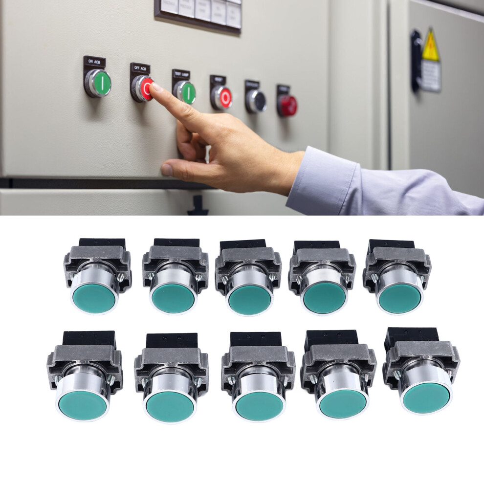 10Pcs 22Mm Aluminum Self Resetting Push Button Switch Ac240v Xb2âBa31 9321336073461