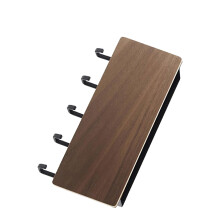 Portallaves de pared de madera, 5 ganchos, 18x10x3cm, nogal