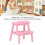 1:12 Tabouret miniature en bois rose 3,8  4,3  4,3 cm 6