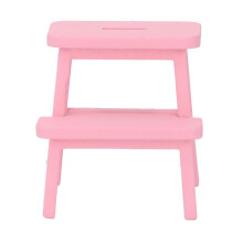 Sgabello per casa delle bambole in scala 1:12, rosa, 4L/2S, 3,8x4,3x4,3 cm