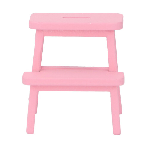 1:12 Tabouret miniature en bois rose 3,8  4,3  4,3 cm