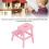 1:12 Tabouret miniature en bois rose 3,8  4,3  4,3 cm 5