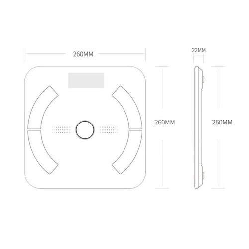 Báscula de peso corporal 2-180KG Vidrio templado LCD 1