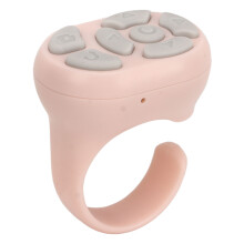 Fernbedienung Scroll-Ring Bluetooth APP Seitenwechsler Kamera Fernauslöser Selfie-Button mit Ladehülle für Handy Pink