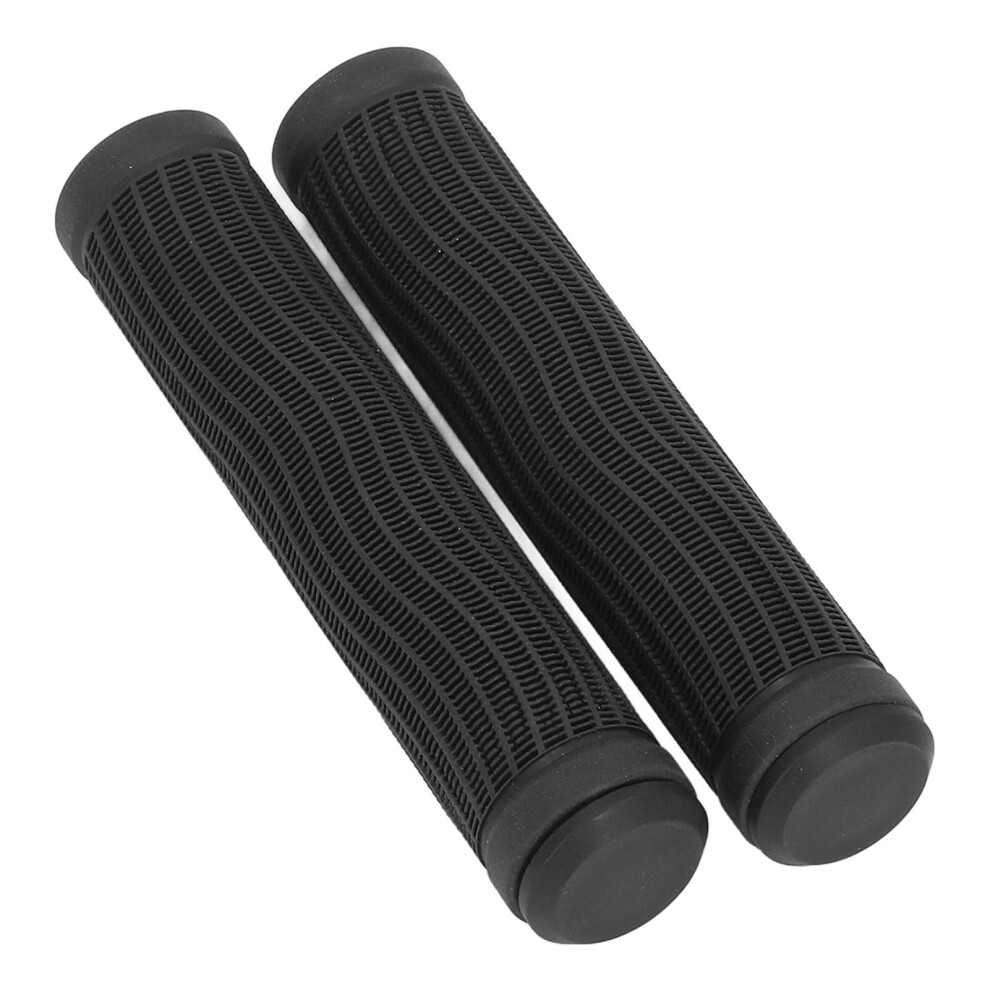 2pcs Rubber Bike Handlebar Grips 157mm Fit Flat Bikes Black