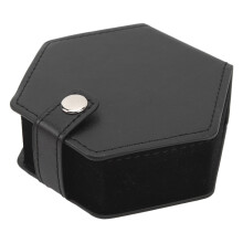 Boîte à dés hexagonale de rangement en cuir PU et éponge noire