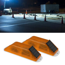 2 lampes solaires stroboscopiques 200 mAh 15x4.2cm jaune