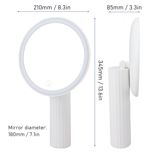 Handheld LED Makeup Mirror with Fill Light Large Surface Cosmetic Tool 1