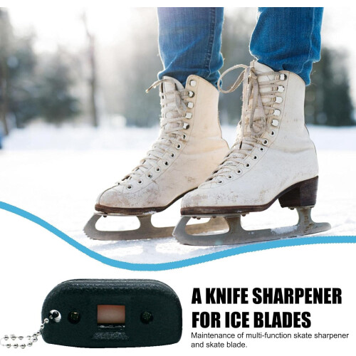 Ice Skate Sharpening Tool Width Adjustable Edge Sharpener Key Ring For Figure Skating And Goalkeeper Ice Skates Black 1