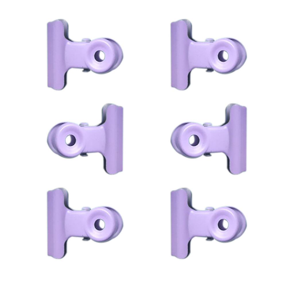 8Pcs Rust-Resistant Metal Hinge Clips With Rounded Head - Purple 4901336091044