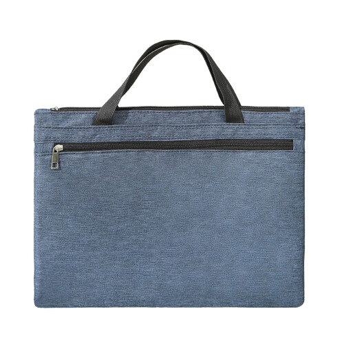 Porte-documents à fermeture éclair, grande capacité, 38  30  2 cm, bleu marine 1