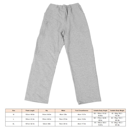 Pantaloni con borsa da catetere per gamba 2000 ml grigio L cotone 1