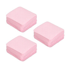 300 piezas de toallitas para uñas sin pelusa, rosa claro, 3x100 almohadillas