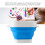 Blue Collapsible Silicone Paint Brush Washer with Scrubbing Board, Thickened Bottom 5