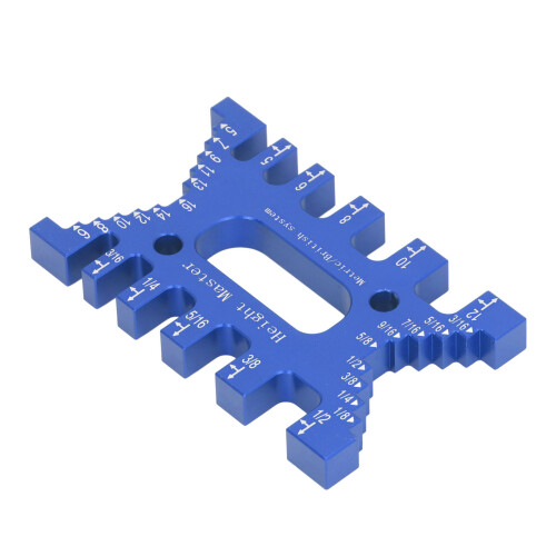 Gabarit pour queue d'aronde, calibre pour tenon, échelles laser, bleu