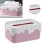 Caja de pañuelos de escritorio PP multifuncional rosa 6.35oz 12