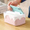 Caja de pañuelos de escritorio PP multifuncional rosa 6.35oz 8