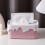 Caja de pañuelos de escritorio PP multifuncional rosa 6.35oz 4