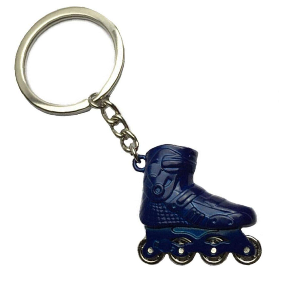 Ice Skates Roller Keychain Inline Skate Blue Handmade Split Keyring Sports Keychain 6947110884165