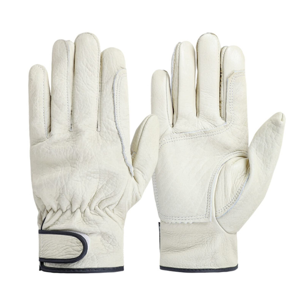 Welding Protective Equipment Leather Welding Gloves, Fire-Resistant, White, Size L, For Manufacturers, Welders, Diyers 6482260409016