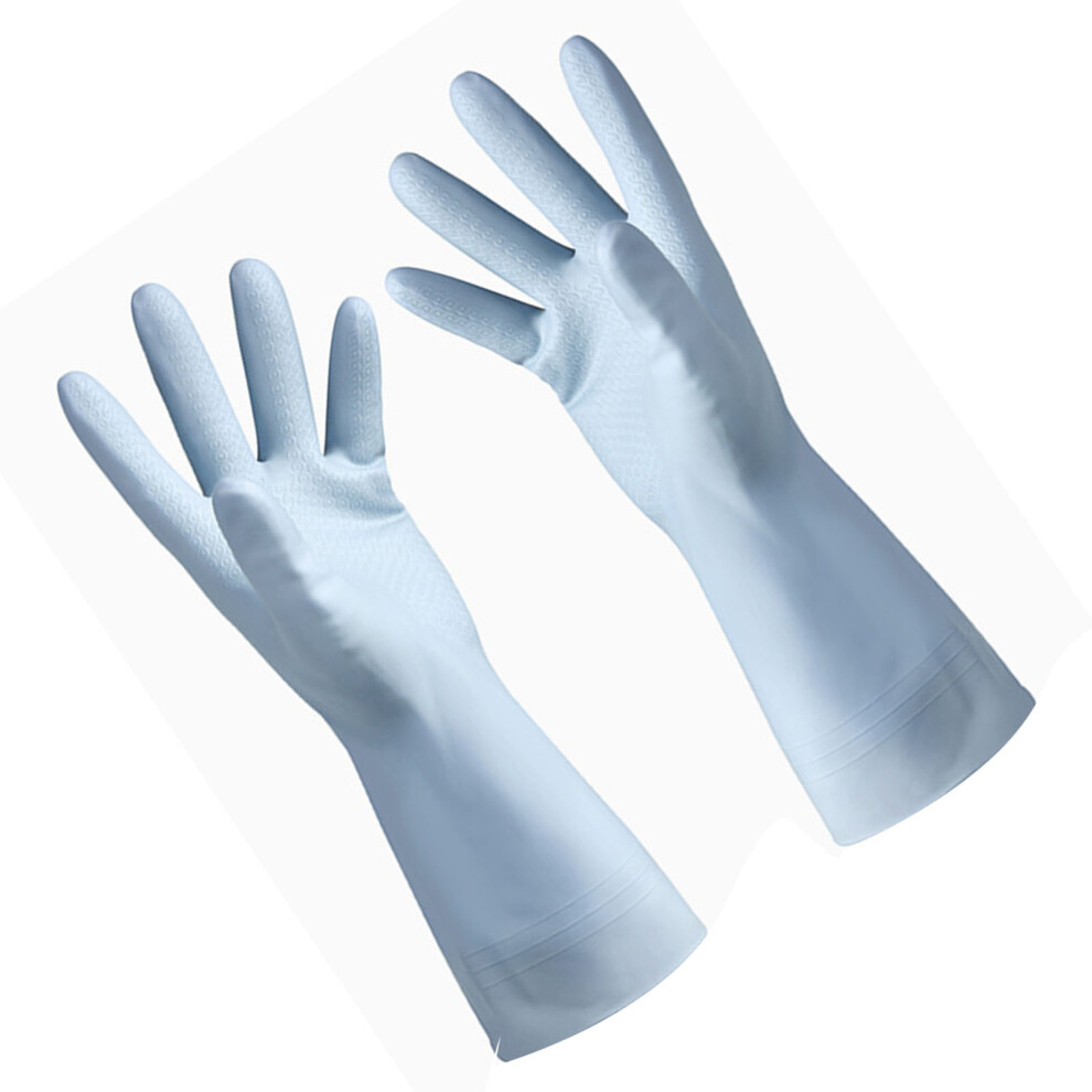 Reusable Rubber Cleaning Gloves, Waterproof, Thickened, Blue S-image-OPC-PJDX6VT-NEW