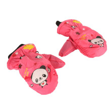 Kinder Outdoor-Winterhandschuhe 2er Pack Warme Wasserdichte Polyester-Fleece Pink Fäustlinge