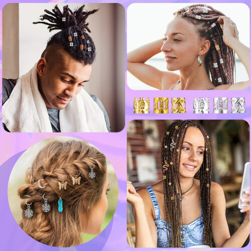 Anello cavo pendente in lega per gioielli per dreadlock con perline 2