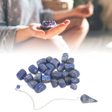 25 pièces de pierres runiques en lazurite avec pendule - chakra