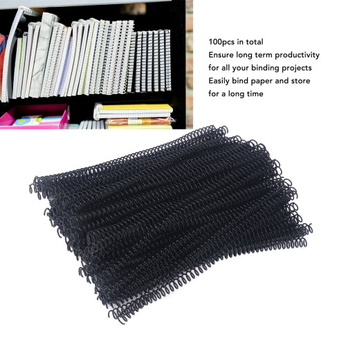 100 pezzi di spirali a spirale Ø9,5 mm, 75 fogli, nero 2