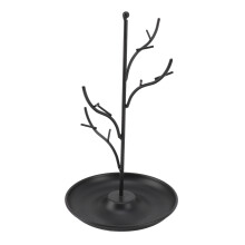 Soporte para joyas en forma de árbol de hierro negro 24x14cm, 212g