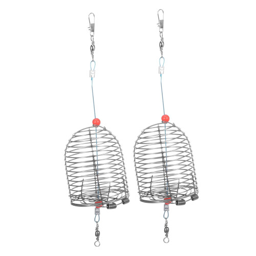 Bait Trap 2-Piece Red Bait Fish Container For Feeder Angling With Improved Bait Release