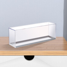 Stackable Plastic Toy Display Case - White, 30x7.8x10.5cm, Lightweight
