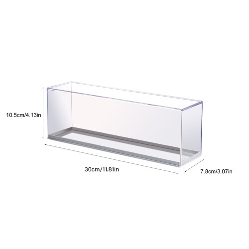 Stackable Plastic Toy Display Case - White, 30x7.8x10.5cm, Lightweight 1