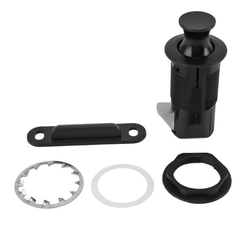 Serratura rotonda per armadio Push-to-Open zinco/ABS Nero 1