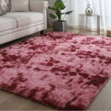 (Tie-dye - dark red, 180*200cm) Bedroom, balcony, bay window, carpet, floor mat, silk and wool tie-dyed floor mat, gradient long wool carpet
