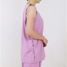 Helllila chirurgische Erholungs-Tank Top postoperative Baumwoll-Armschalenlose L