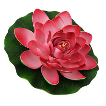 Floating Foam Lotus Flower Pads Red for Pool Aquarium Pond Decor 10.8 inches
