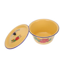 Enamel Mixing Bowl With Lid 1 Piece Versatile Use As Soup Bowl Or Spice Jar Eco-Friendly Lightweight Material