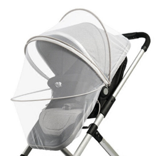 Universal Baby Stroller Repellent Net, Foldable Mesh, Grey/White 2