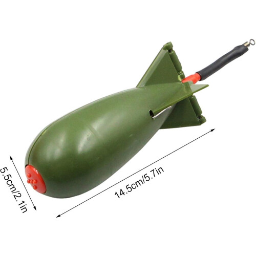 Fishing Bombs Rocket-Shape Feeder For Swimbait Bait Cage Float Launcher Green M 2