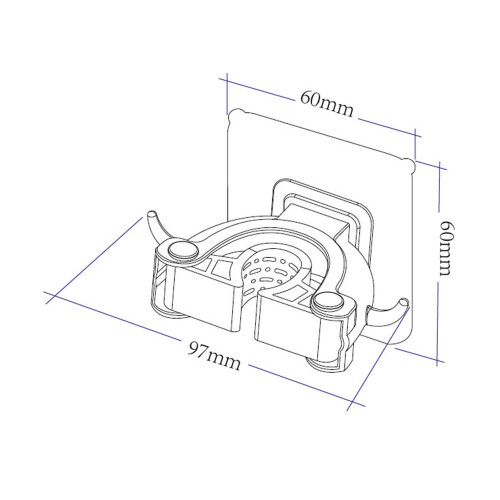 Organizzatore da parete per scopa e mocio bianco 97x60x60mm 1