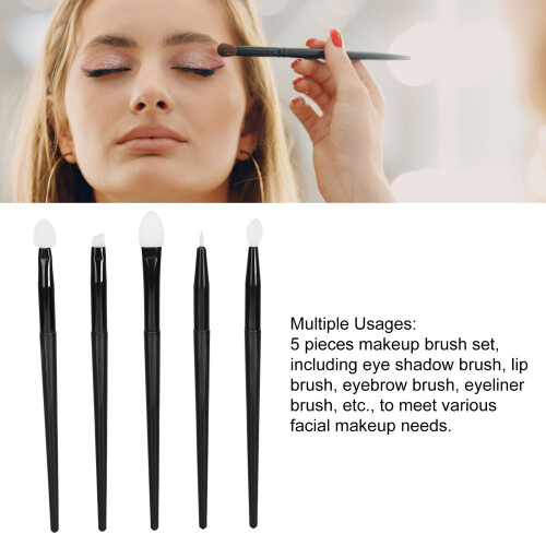 Ensemble de 5 pinceaux en silicone : Ombre à paupières, Eyeliner, Lèvres. 2
