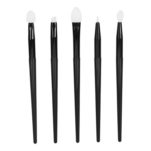 Ensemble de 5 pinceaux en silicone : Ombre à paupières, Eyeliner, Lèvres. 1